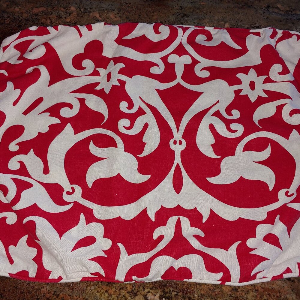 Pottery Barn Garden Gate White Red Linen Blend Pillow Sham 26x20